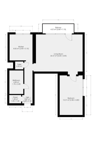 Pronájem bytu 2+1, Praha - Smíchov, U dvou srpů, 60 m2