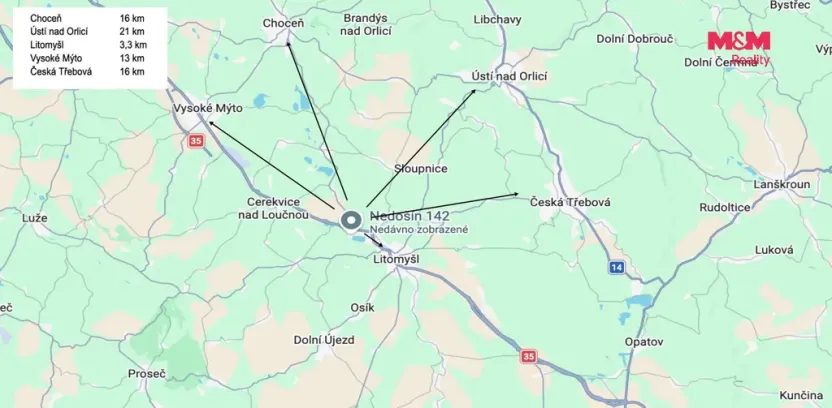 Pronájem bytu 3+kk, Litomyšl - Nedošín, 65 m2