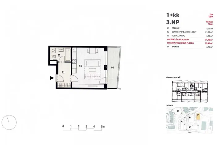Pronájem bytu 1+kk, Praha - Žižkov, Olgy Havlové, 33 m2