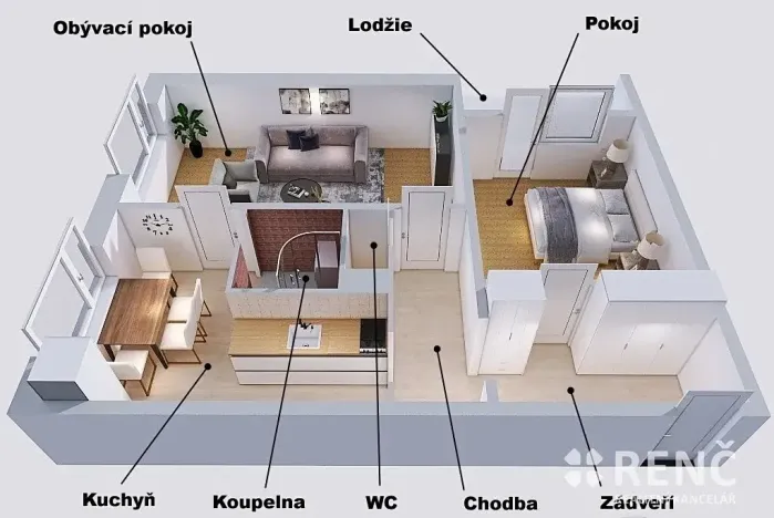 Prodej bytu 2+1, Brno, Opálkova, 59 m2