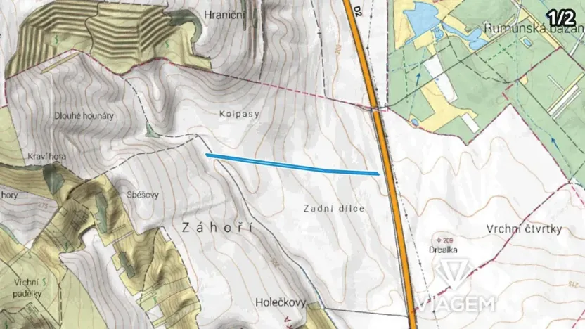 Prodej podílu pole, Nosislav, 2055 m2