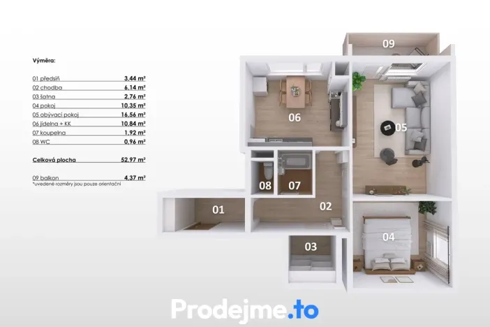 Pronájem bytu 2+1, Znojmo, Dukelských bojovníků, 53 m2