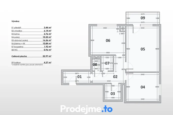 Pronájem bytu 2+1, Znojmo, Dukelských bojovníků, 53 m2
