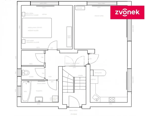 Pronájem bytu 2+1, Zlín, Lešenská, 78 m2