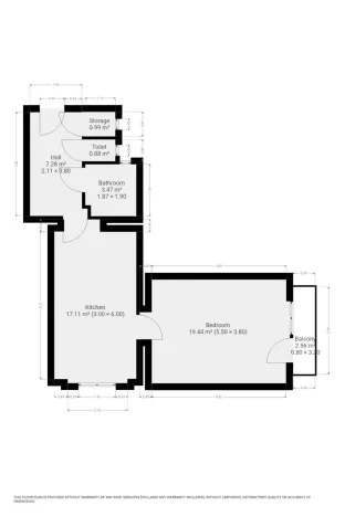 Pronájem bytu 2+kk, Praha - Vysočany, Prouzova, 52 m2