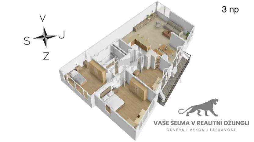 Prodej bytu 4+kk, Praha - Vysočany, Skloněná, 116 m2