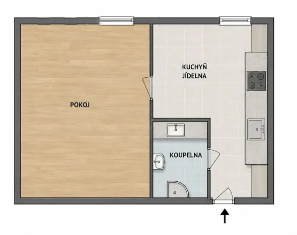 Pronájem bytu 1+1, Praha - Smíchov, Rozkošného, 35 m2