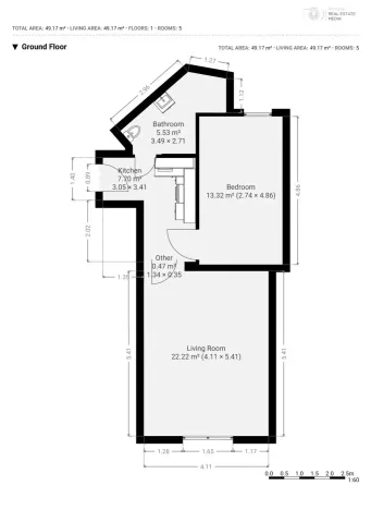 Pronájem bytu 2+1, Praha - Libeň, Na stráži, 49 m2