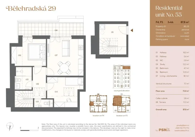 Prodej bytu 3+kk, Praha, Bělehradská, 65 m2