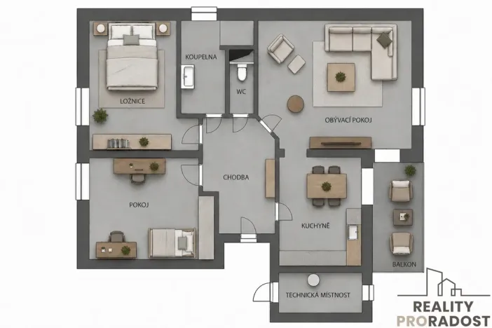 Prodej bytu 3+1, Morkovice-Slížany - Morkovice, 79 m2