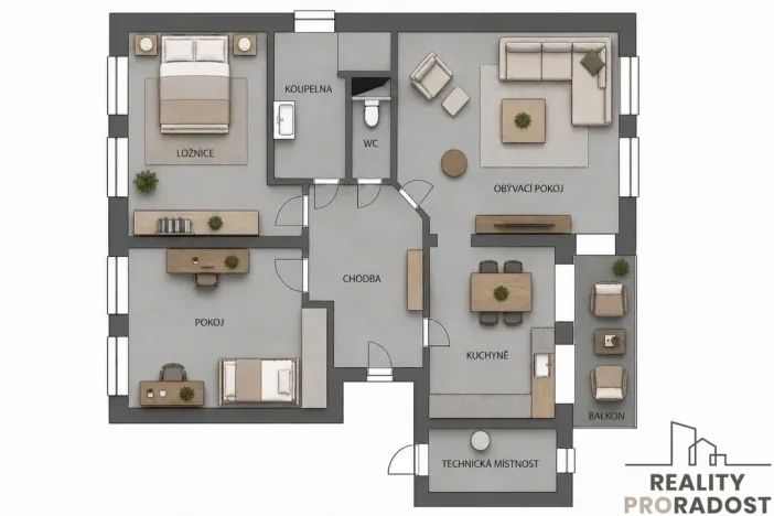 Prodej bytu 3+1, Morkovice-Slížany - Morkovice, 79 m2