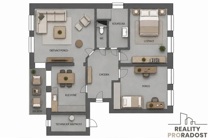 Prodej bytu 3+1, Morkovice-Slížany - Morkovice, 79 m2