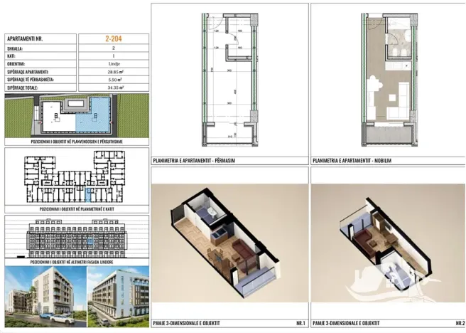 Prodej bytu 1+kk, Golem, Albánie, 34 m2