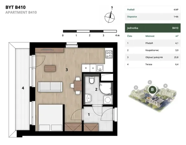 Prodej bytu 1+kk, Praha, 36 m2