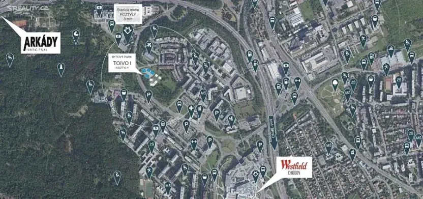 Pronájem bytu 2+kk, Praha - Chodov, Veselovského, 58 m2