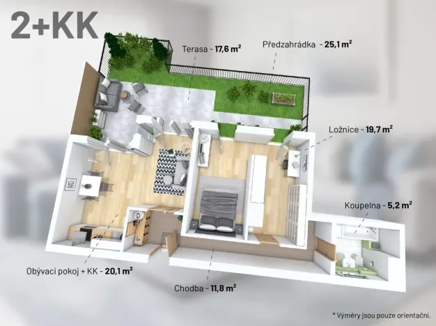 Prodej bytu 2+kk, Praha - Hodkovičky, U Zátiší, 58 m2