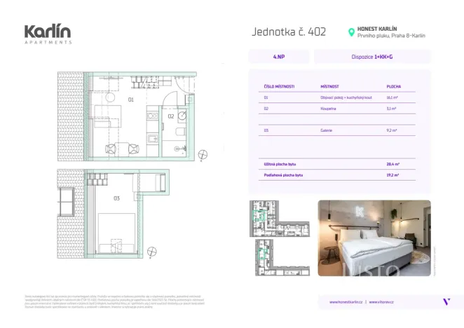 Prodej bytu 1+kk, Praha - Karlín, Prvního pluku, 28 m2