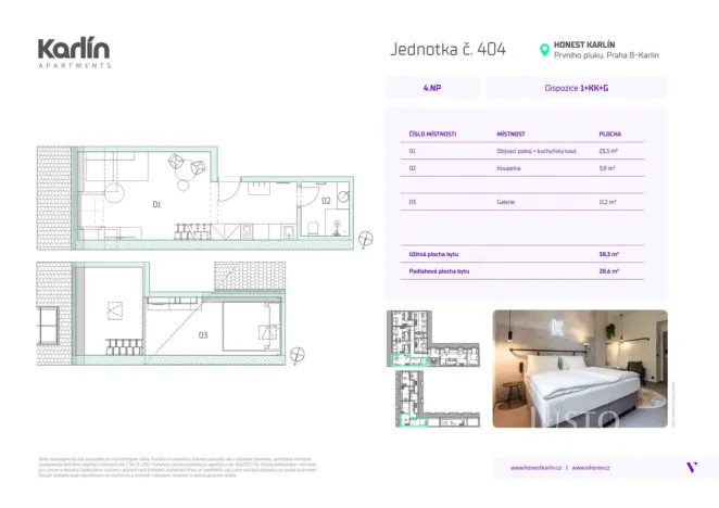 Prodej bytu 1+kk, Praha - Karlín, Prvního pluku, 49 m2