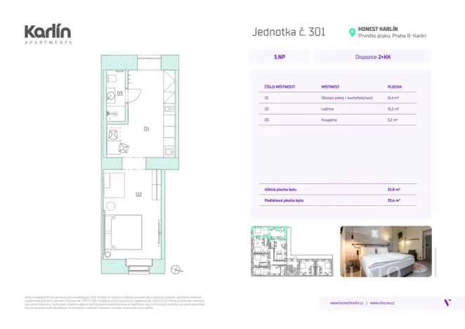 Prodej bytu 1+kk, Praha - Karlín, Prvního pluku, 33 m2