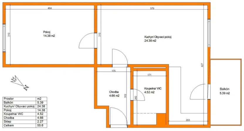Prodej bytu 2+kk, Holice, Ottmarova, 52 m2