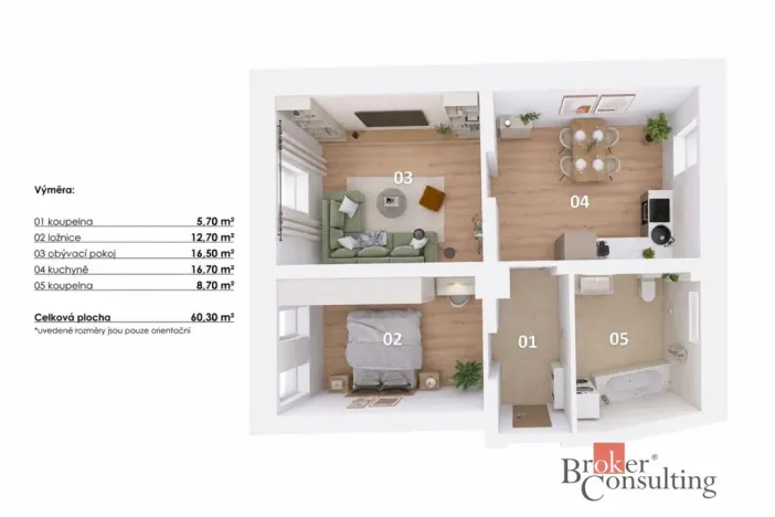 Prodej bytu 3+kk, Jablonec nad Nisou - Vrkoslavice, Pod Petřínem, 60 m2