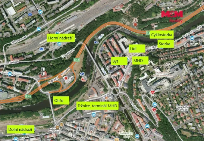 Pronájem bytu 1+1, Karlovy Vary, Jateční, 40 m2