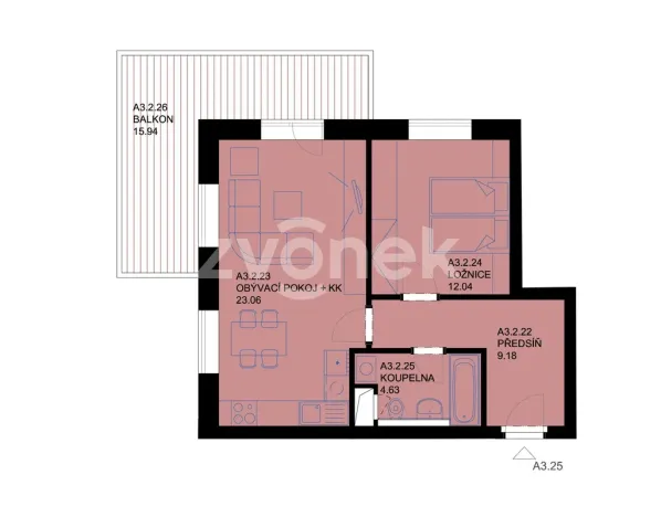 Pronájem bytu 2+kk, Uherské Hradiště, Zahrádky, 50 m2