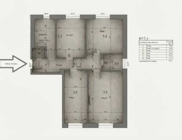Pronájem bytu 3+1, Bor - Damnov, Damnov, 72 m2