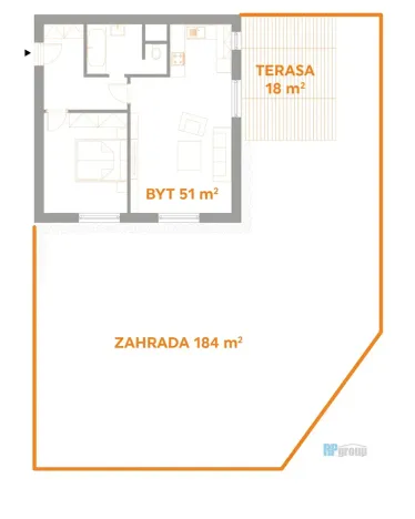 Prodej bytu 2+kk, Zbuzany, Lomená, 51 m2