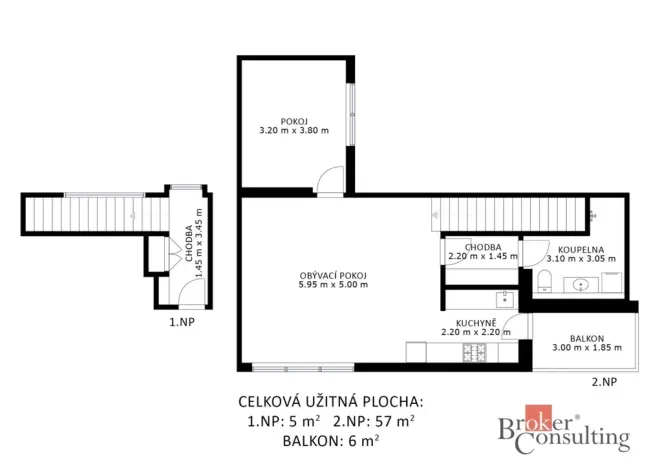 Prodej bytu 2+kk, Modřice, Bobravská, 67 m2
