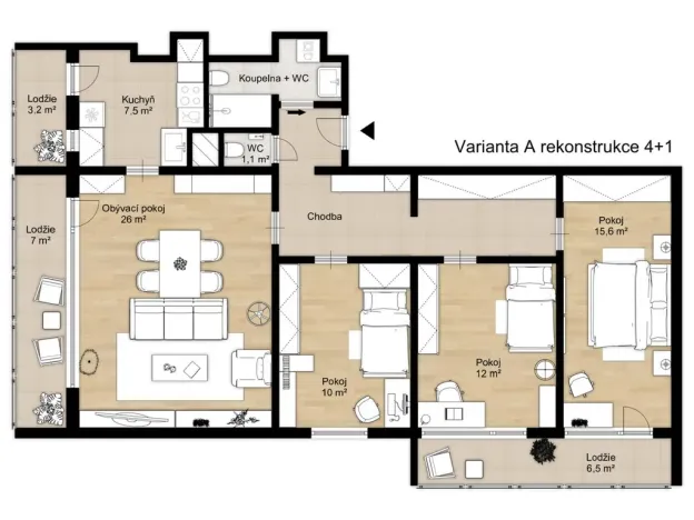 Prodej bytu 4+1, Praha - Vršovice, Kazašská, 93 m2