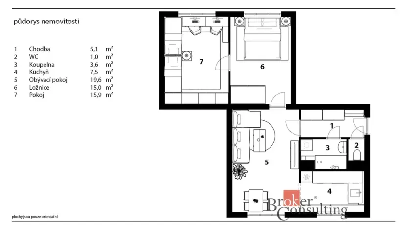 Prodej bytu 3+1, Chrudim - Chrudim IV, Čs. armády, 70 m2