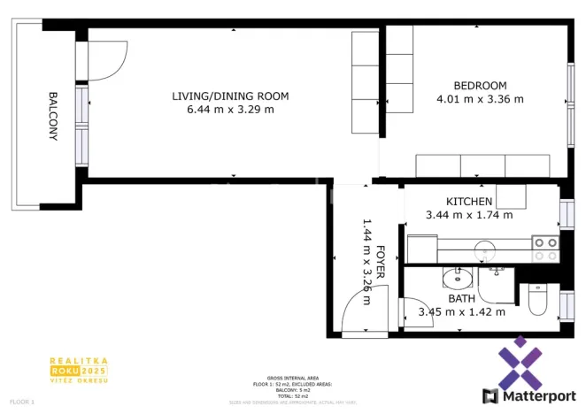 Pronájem bytu 2+1, Zlín, Dukelská, 48 m2