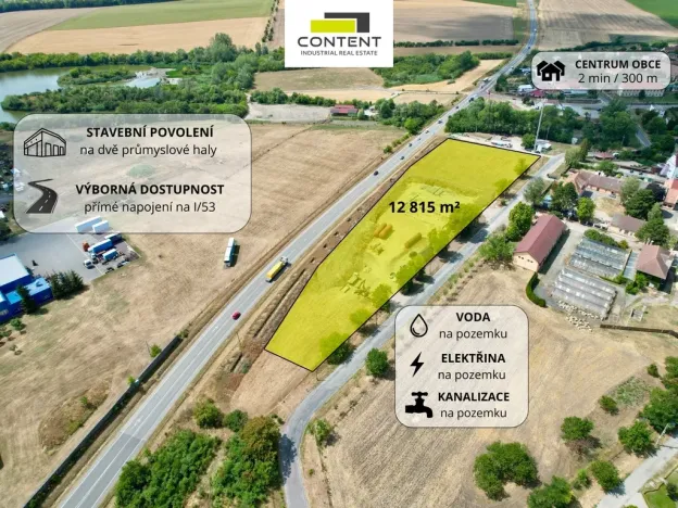 Prodej komerčního pozemku, Branišovice, 12815 m2