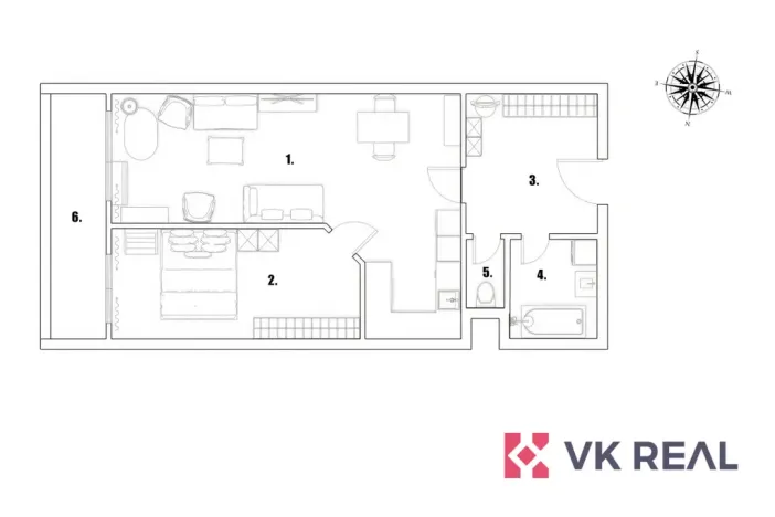 Prodej bytu 2+kk, Praha - Břevnov, Šlikova, 63 m2