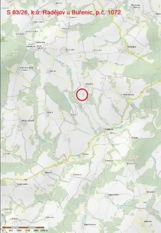 Prodej lesa, Buřenice, 2680 m2