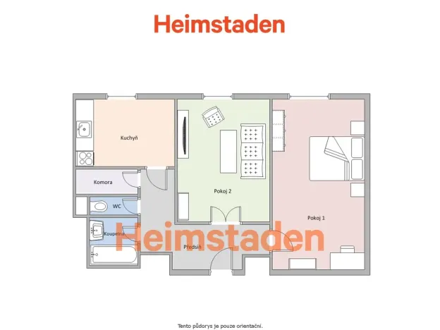 Pronájem bytu 2+1, Karviná - Nové Město, Fibichova, 56 m2