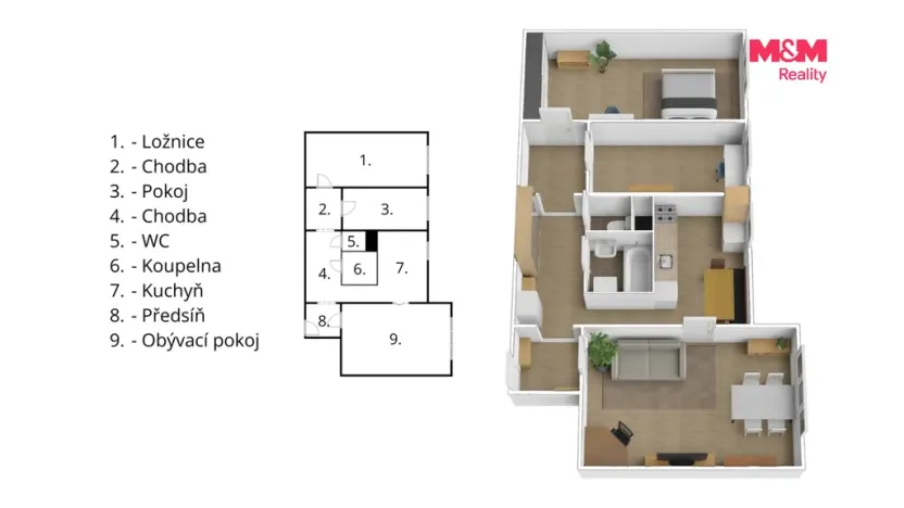 Prodej bytu 3+1, Třeboň - Třeboň II, Táboritská, 70 m2