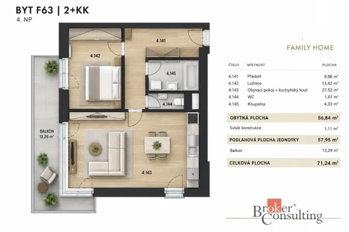 Pronájem bytu 2+kk, Plzeň - Jižní Předměstí, Železná, 57 m2