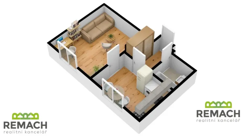 Pronájem bytu 1+1, Uherské Hradiště, Boženy Němcové, 31 m2