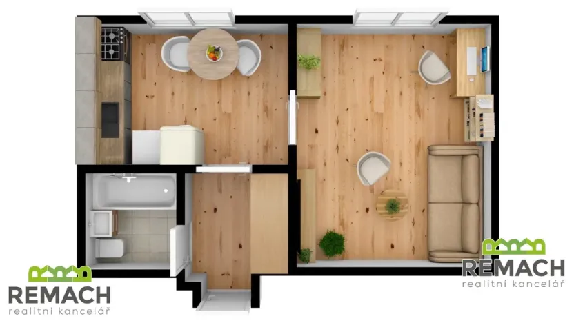 Pronájem bytu 1+1, Uherské Hradiště, Boženy Němcové, 31 m2