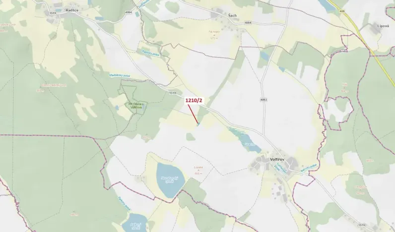 Dražba lesa, Volfířov, 705 m2