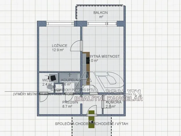 Pronájem bytu 2+kk, České Budějovice, Budivojova, 49 m2