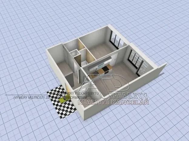 Pronájem bytu 2+kk, České Budějovice, Budivojova, 49 m2