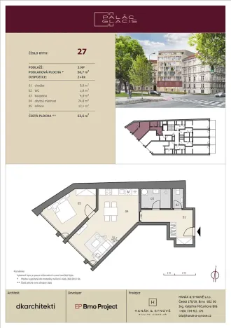 Prodej bytu 2+kk, Brno, Koliště, 54 m2