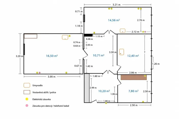 Pronájem ordinace, Praha - Staré Město, Národní, 72 m2