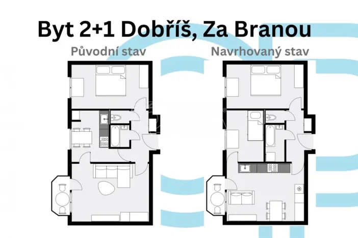 Prodej bytu 2+1, Dobříš, Za Branou, 67 m2