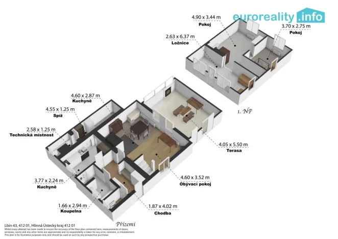 Prodej rodinného domu, Hlinná - Lbín, 103 m2