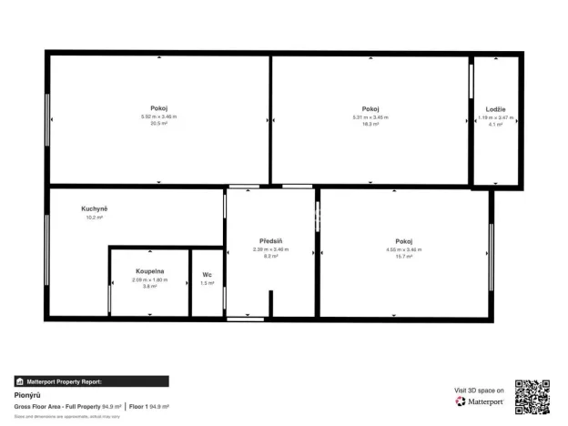 Prodej bytu 3+1, Jirkov, Pionýrů, 80 m2