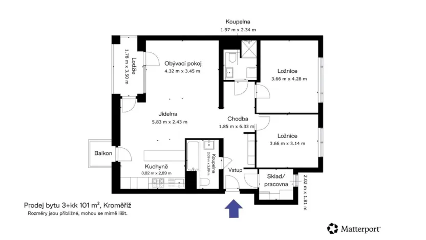 Prodej bytu 3+kk, Kroměříž, Purkyňova, 101 m2
